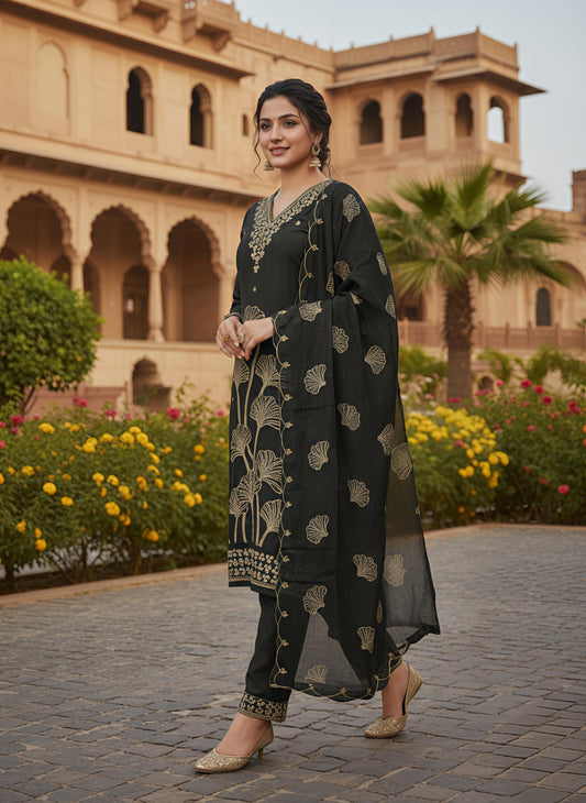 The Elira Midnight Pearl Set - Ebony & Gold