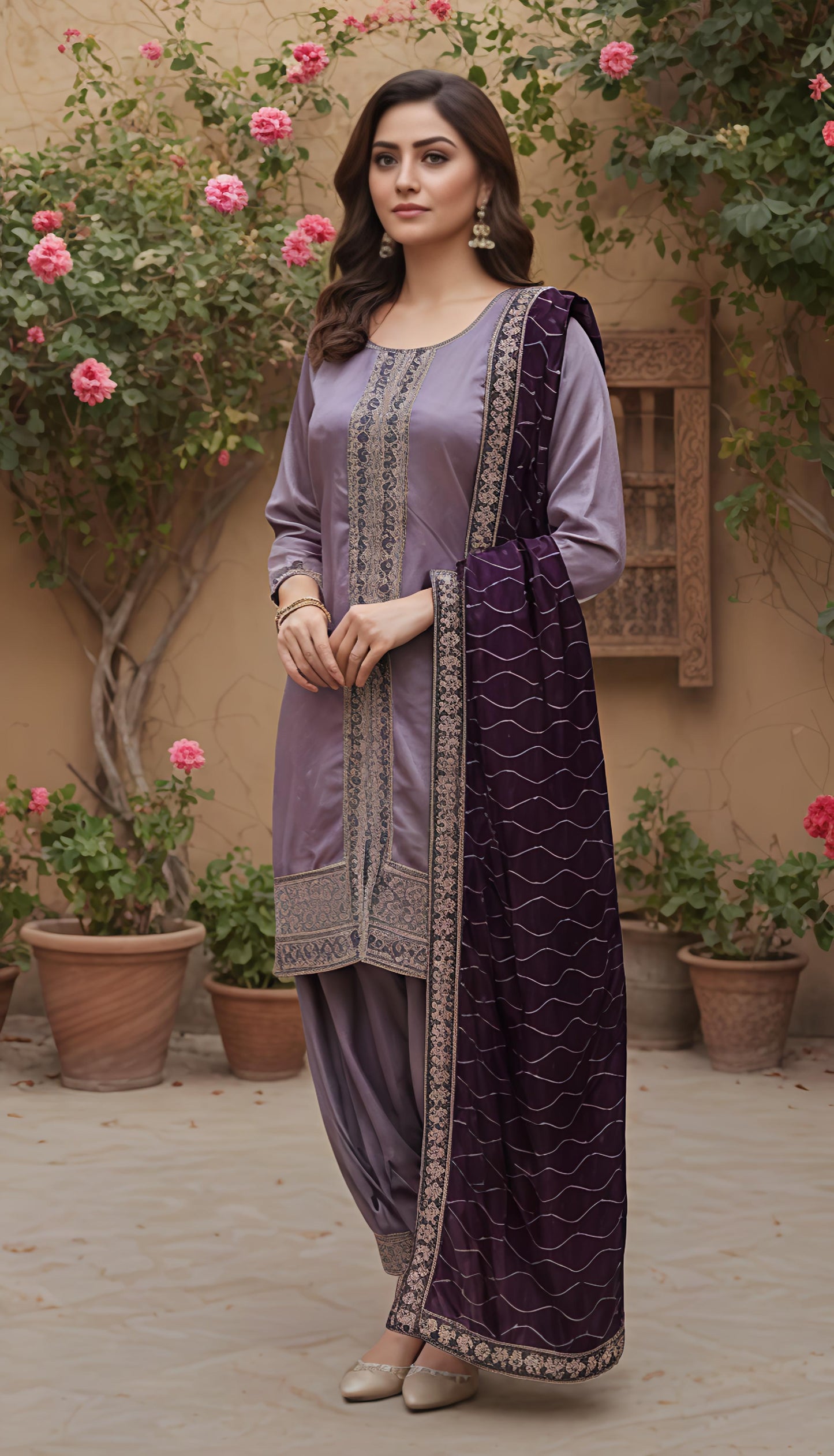 Royal Bloom – Embroidered Afghani Set by Elira