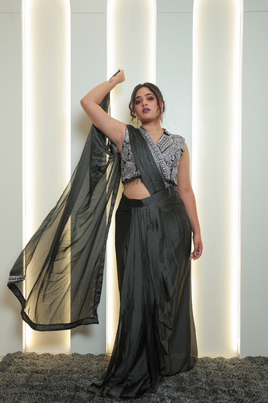 Elira Midnight Elegance Ready-to-Wear Saree