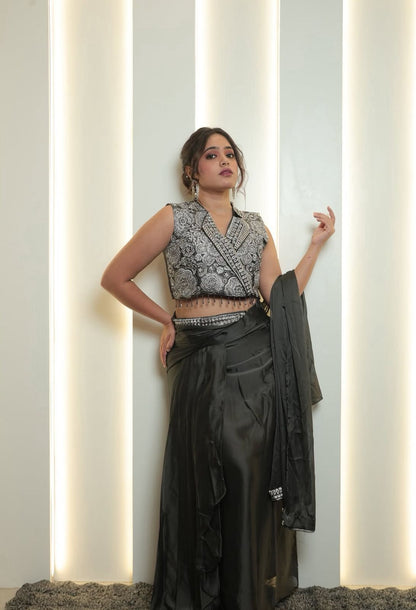 Elira Midnight Elegance Ready-to-Wear Saree